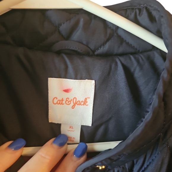 Cat & Jack navy quilted barn jacket sz XL - Picture 5 of 5